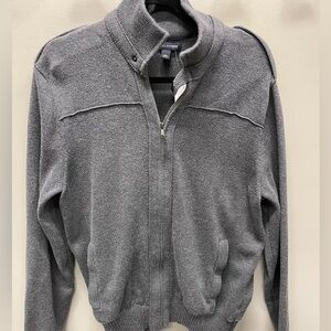 Banana Republic Men's Zip-Up Sweater in Charcoal